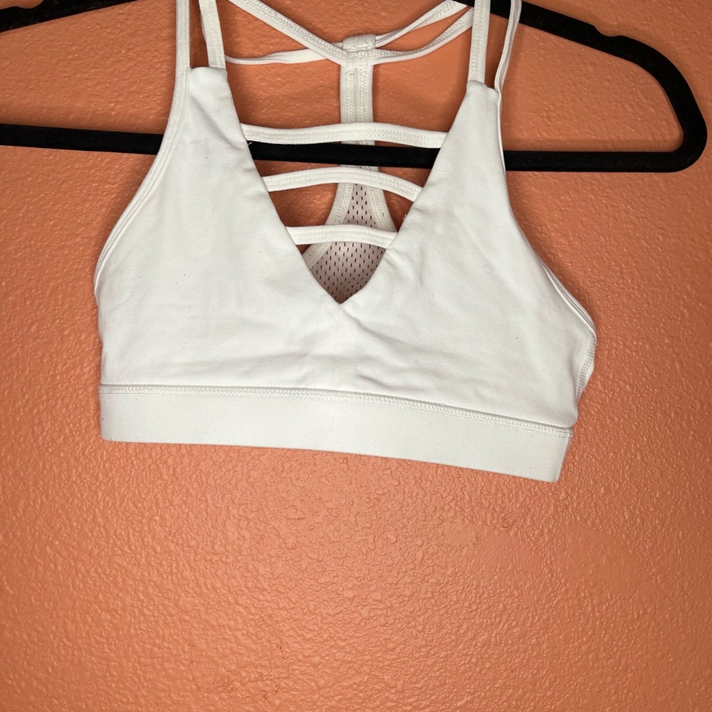 White Strappy Sports Bra